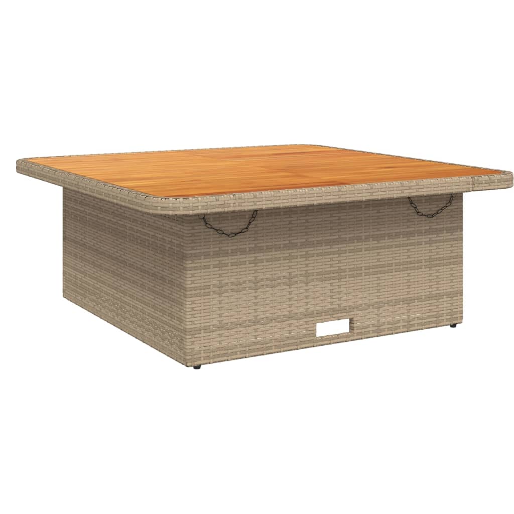 vidaXL 6-delige Loungeset met kussens poly rattan beige