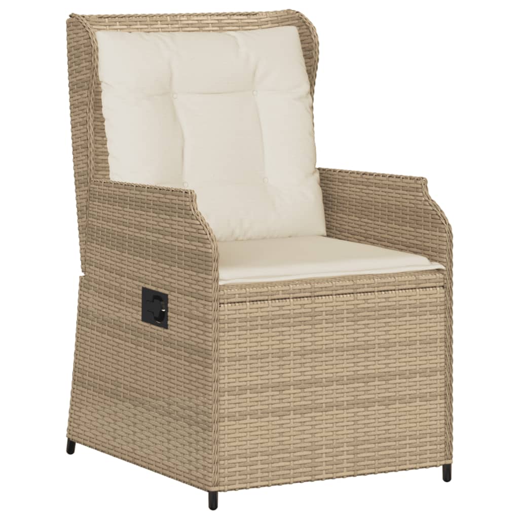vidaXL 6-delige Loungeset met kussens poly rattan beige