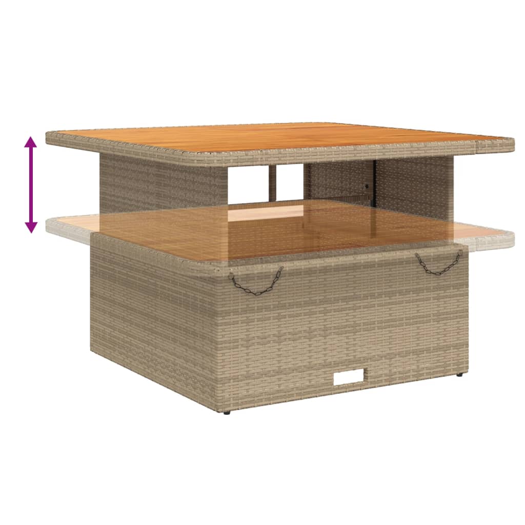 vidaXL 6-delige Loungeset met kussens poly rattan beige
