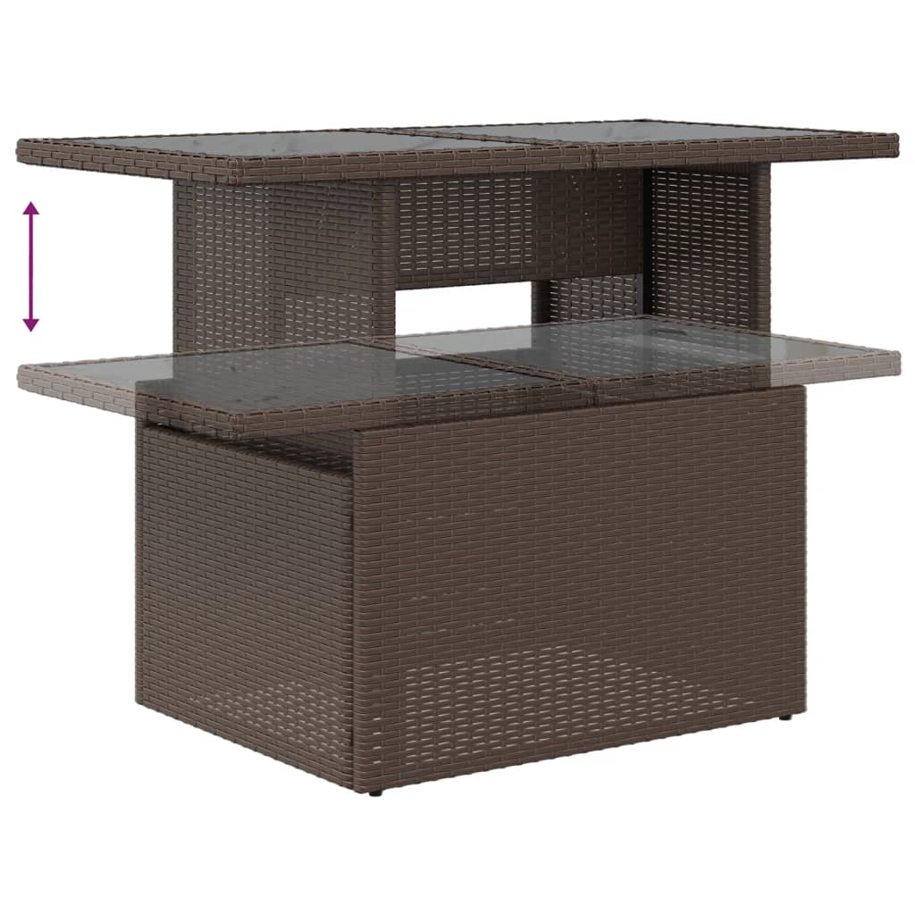 vidaXL 11-delige tuinbankset met kussens, zwart polyrotan