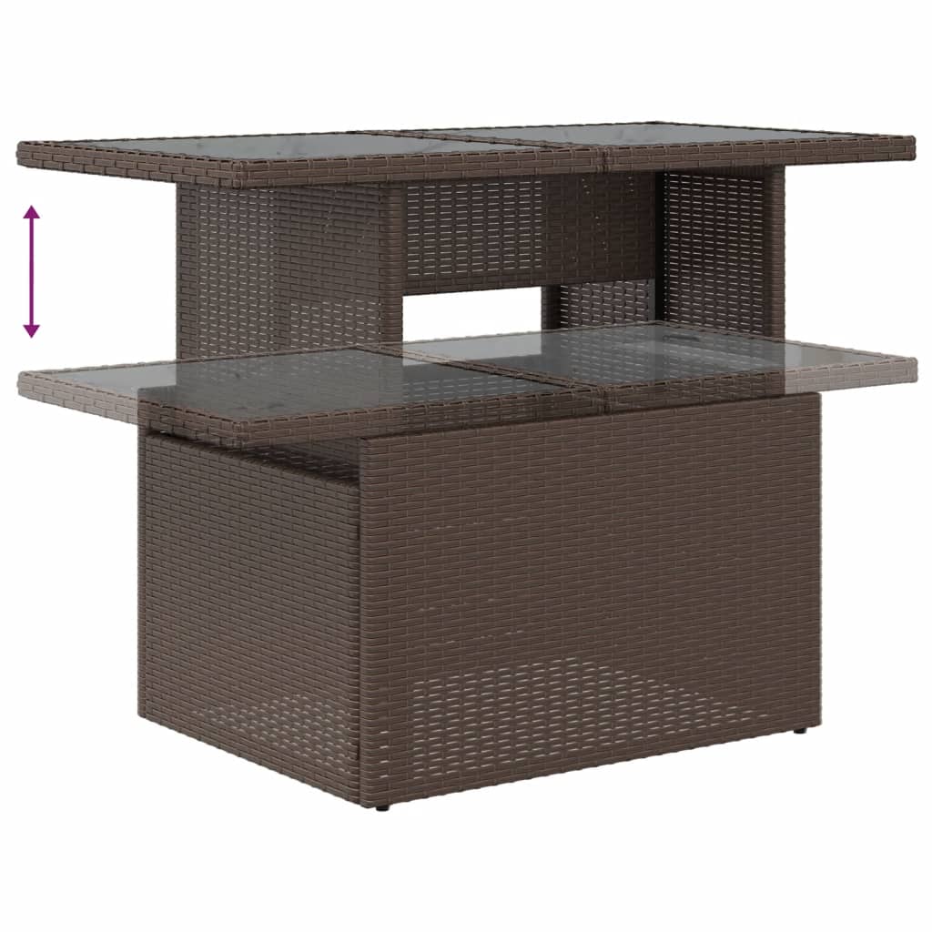 vidaXL 11-delige tuinbankset met kussens, zwart polyrotan