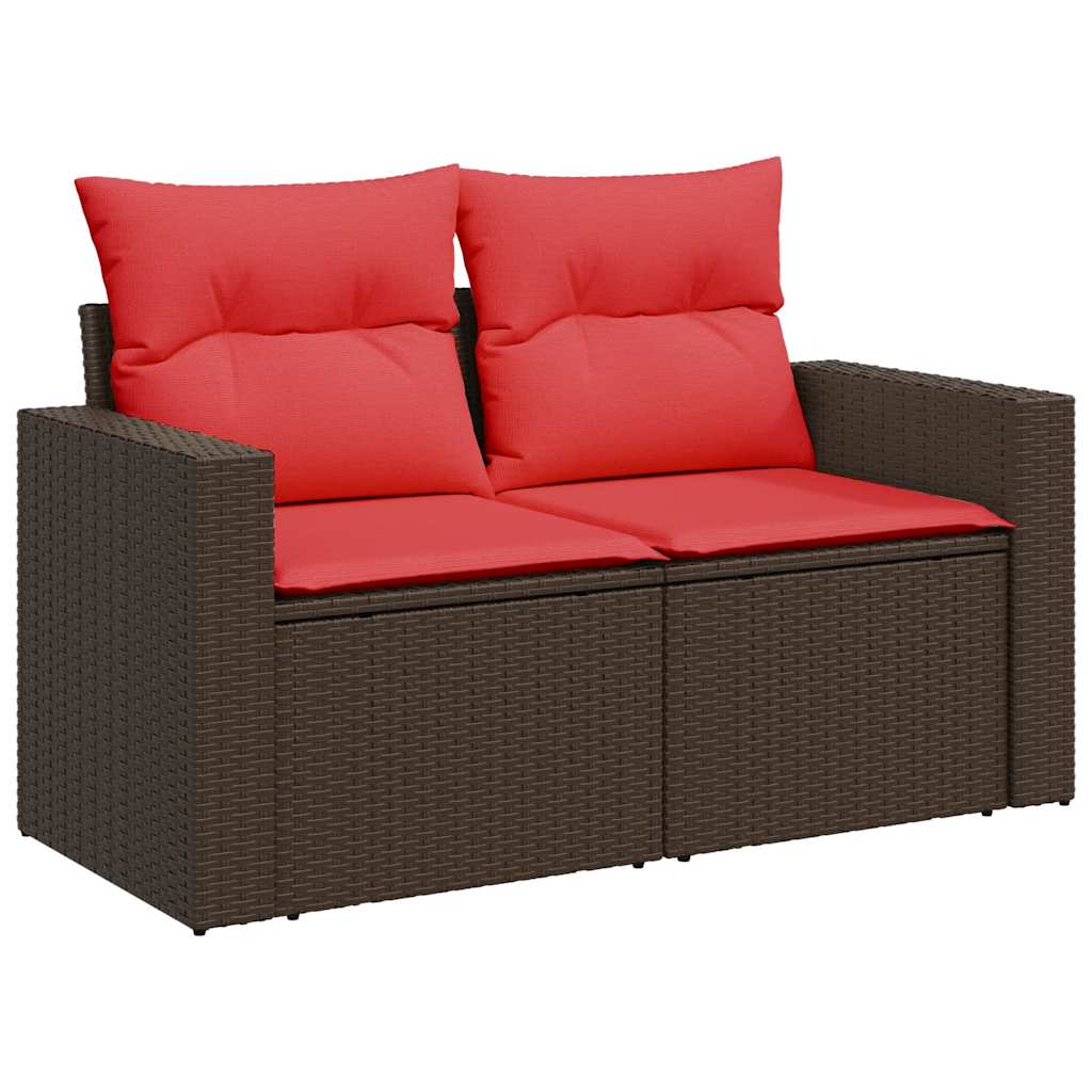 vidaXL 11-delige tuinbankset met kussens, zwart polyrotan