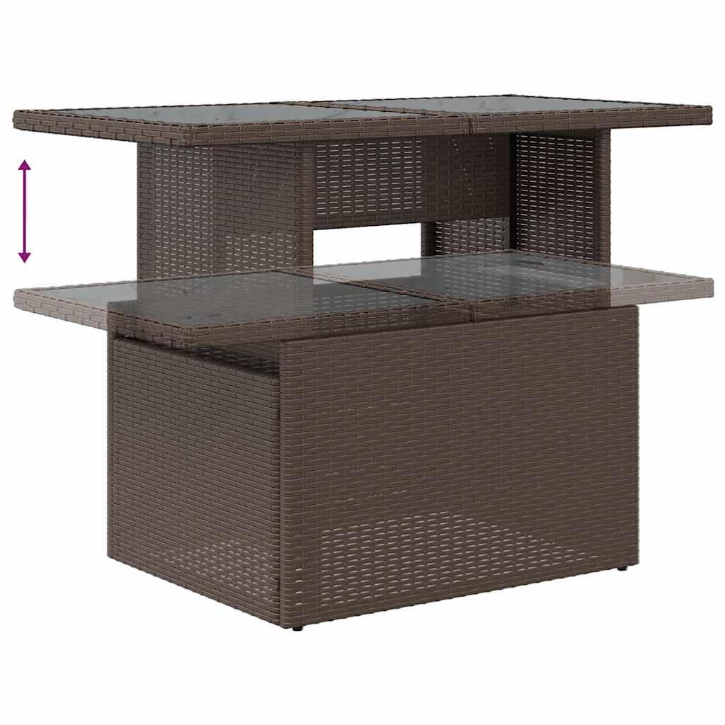 vidaXL 11-delige tuinbankset met kussens, zwart polyrotan