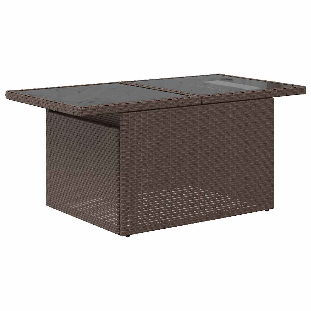 vidaXL 10-delige tuinbankset met kussens van zwart polyrotan