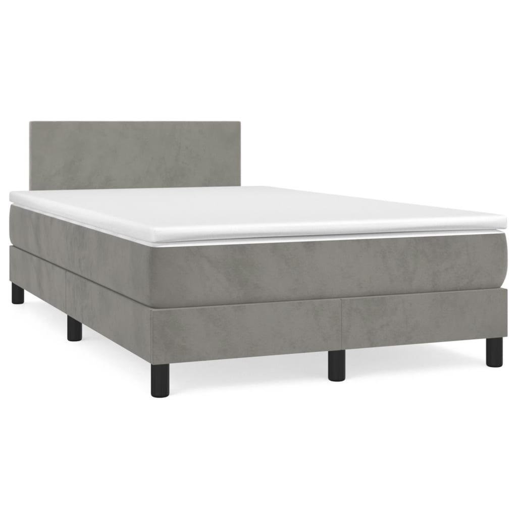 vidaXL Boxspring met matras fluweel donkergrijs 140x200 cm
