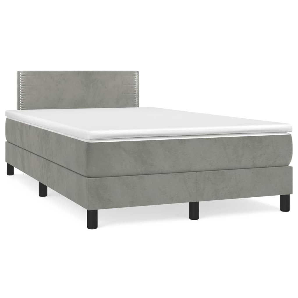 vidaXL Boxspring met matras fluweel donkergrijs 90x200 cm