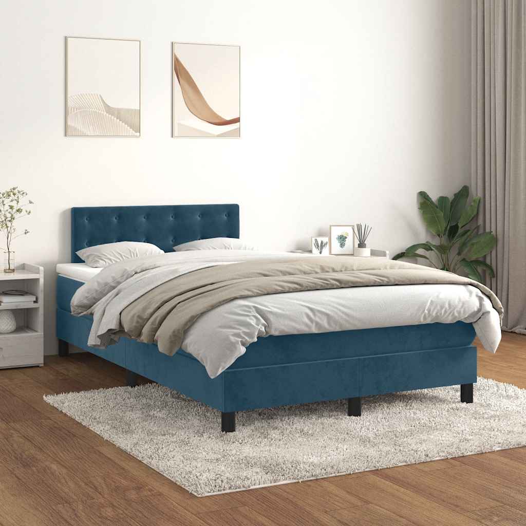 vidaXL Boxspring met matras fluweel donkergrijs 140x200 cm