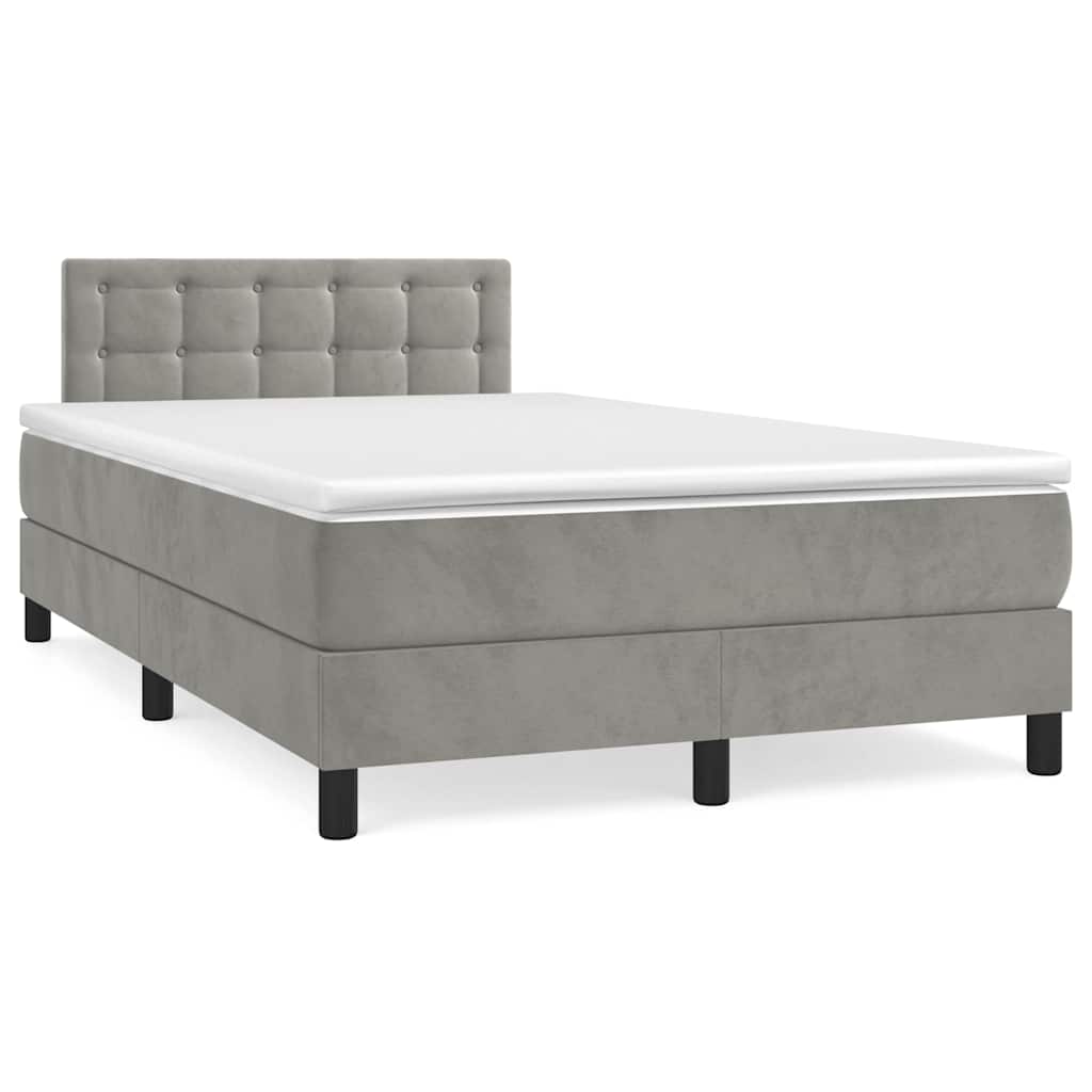 vidaXL Boxspring met matras en LED fluweel zwart 120x200 cm