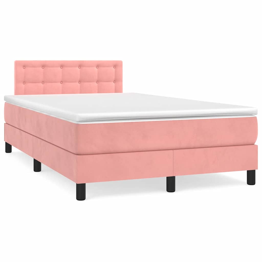 vidaXL Boxspring met matras en LED fluweel zwart 120x200 cm