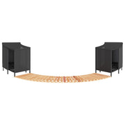 vidaXL Hottub-ombouw poly rattan en massief acaciahout zwart