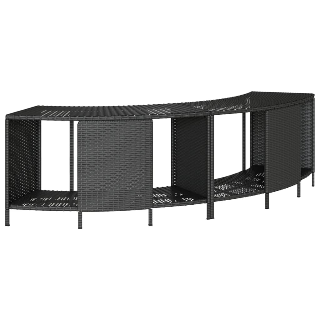 vidaXL Hottub-ombouw poly rattan en massief acaciahout zwart