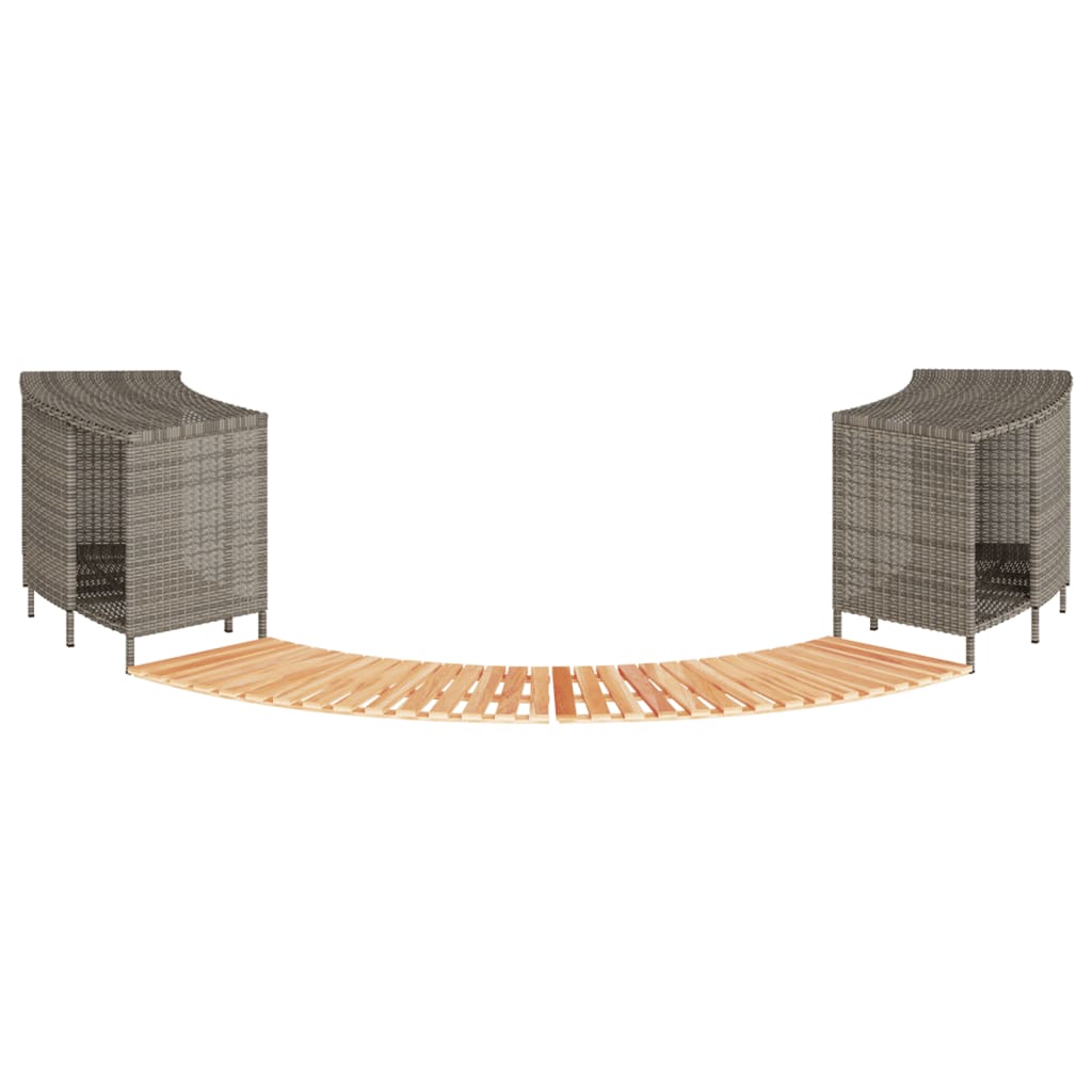 vidaXL Hottub-ombouw poly rattan en massief acaciahout zwart