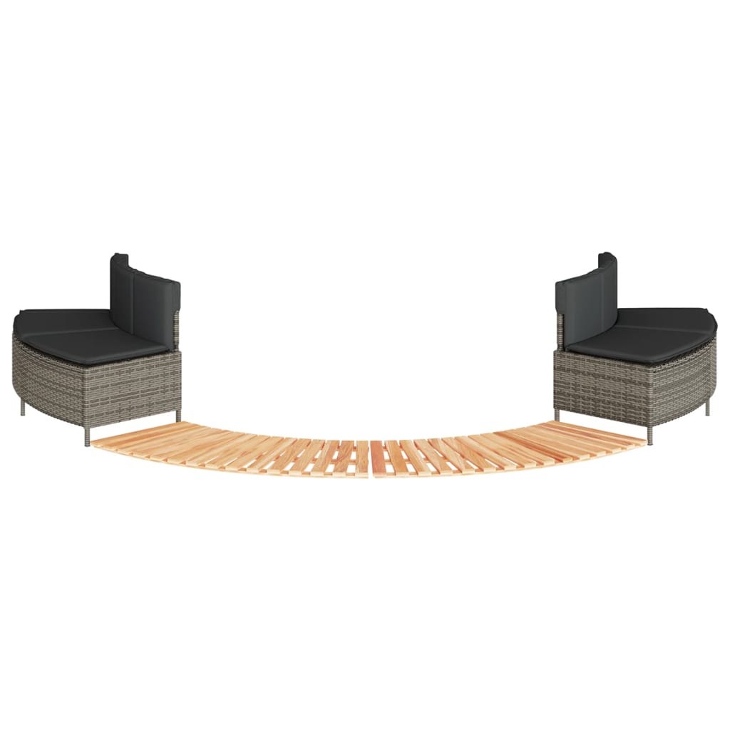 vidaXL Hottub-ombouw poly rattan en massief acaciahout zwart