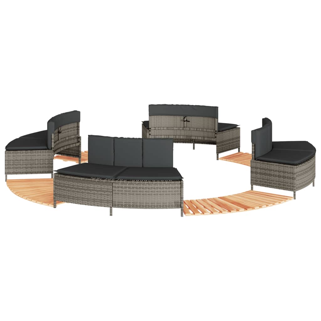 vidaXL Hottub-ombouw poly rattan en massief acaciahout zwart