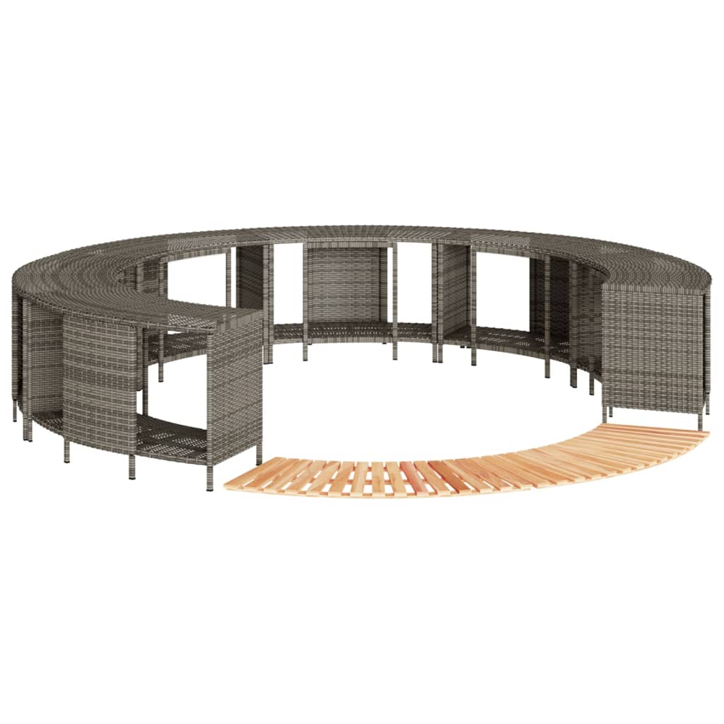 vidaXL Hottub-ombouw poly rattan en massief acaciahout zwart