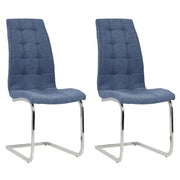 vidaXL Eetkamerstoelen 2 st stof blauw