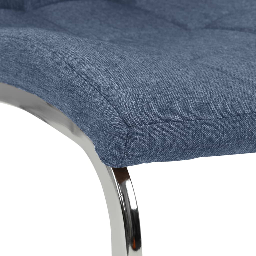 vidaXL Eetkamerstoelen 2 st stof blauw