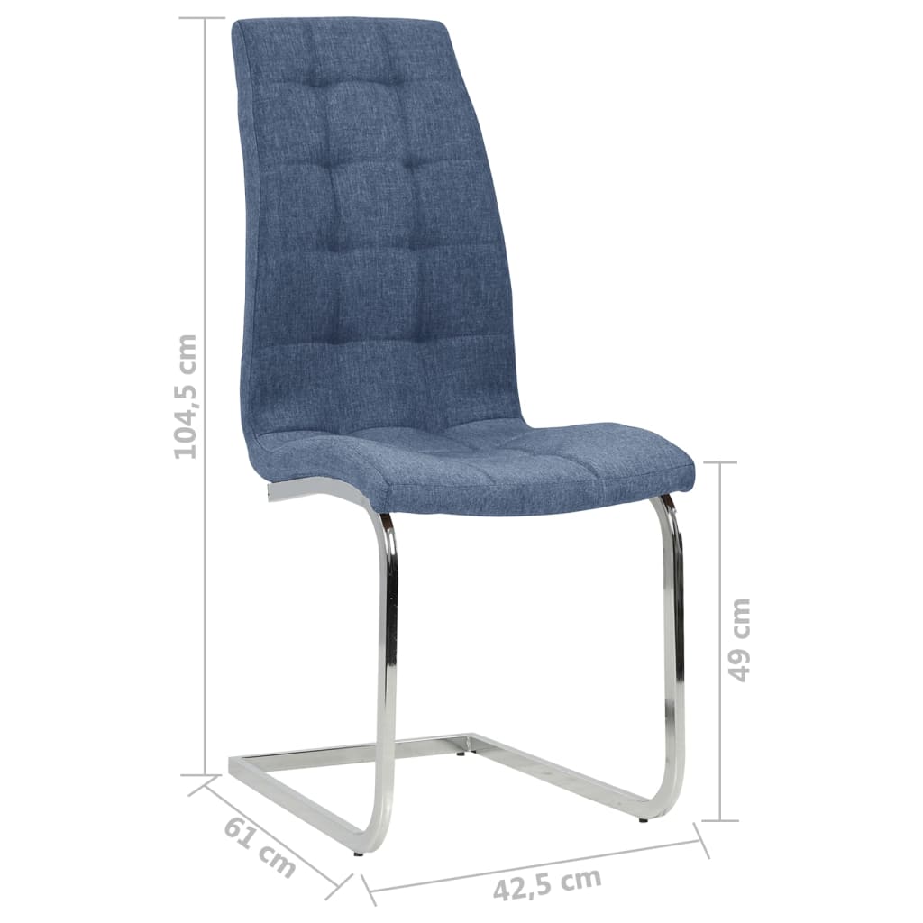 vidaXL Eetkamerstoelen 2 st stof blauw