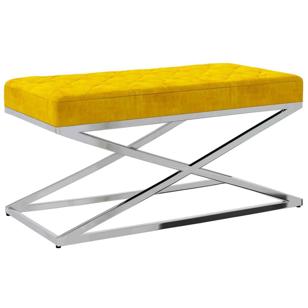 vidaXL Bankje 97 cm fluweel en roestvrij staal grijs