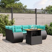 vidaXL 7-delige Loungeset met kussens poly rattan grijs