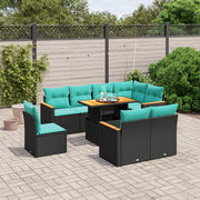 vidaXL 9-Piece Lounge Set with Cushions Poly Rattan Grey