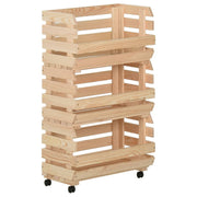 vidaXL Groentetrolley 37x30x80 cm massief grenenhout - Aashly