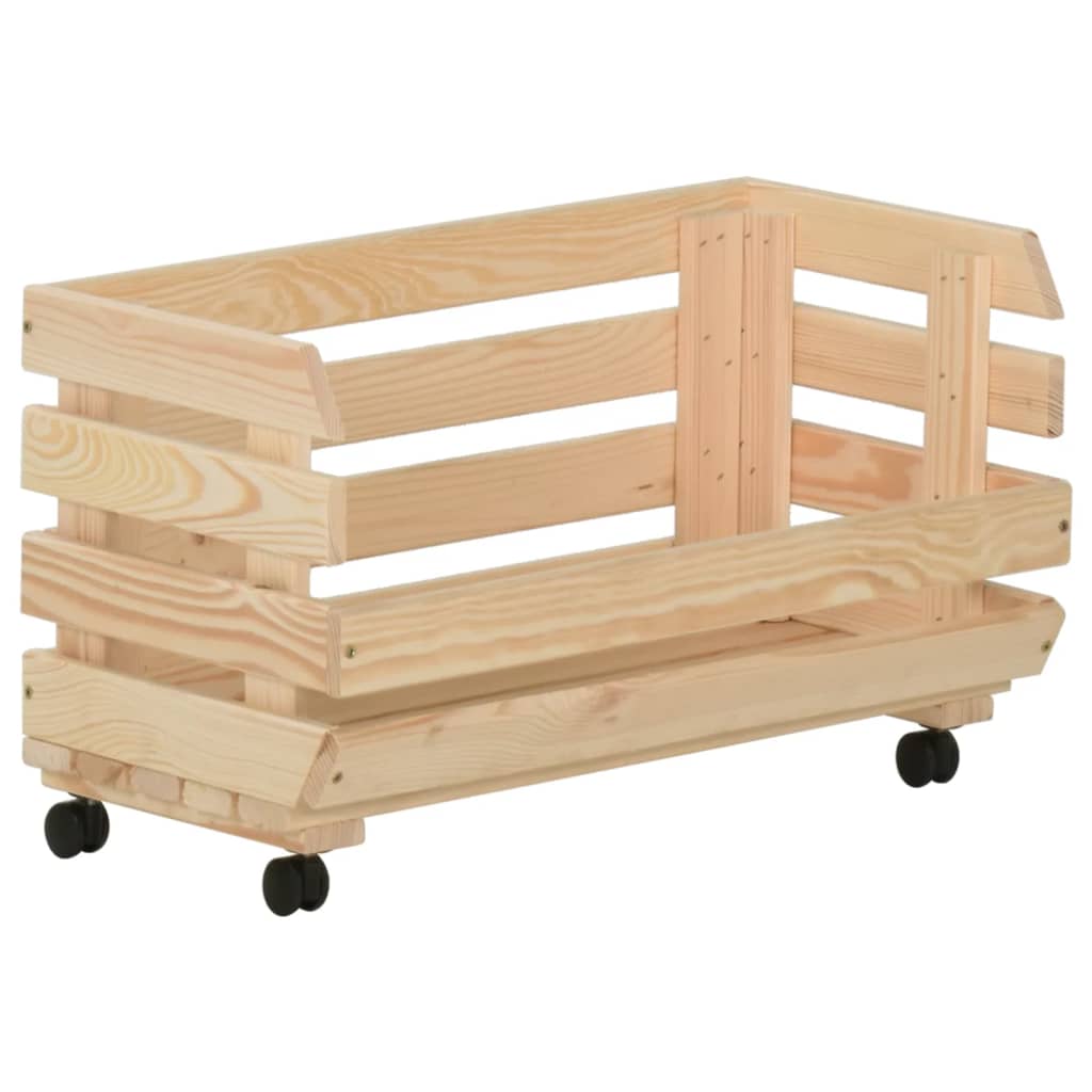 vidaXL Groentetrolley 37x30x80 cm massief grenenhout - Aashly