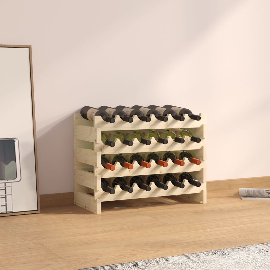 vidaXL Wijnrek 65x29x68 cm massief grenenhout bruin