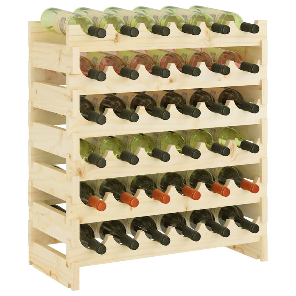 vidaXL Wijnrek 65x29x68 cm massief grenenhout bruin