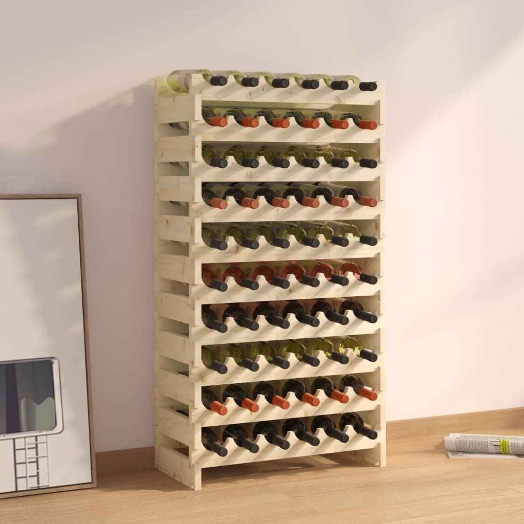 vidaXL Wijnrek 65x29x68 cm massief grenenhout bruin