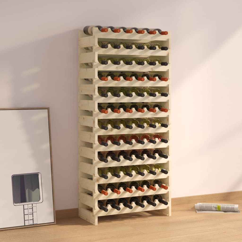 vidaXL Wijnrek 65x29x68 cm massief grenenhout bruin