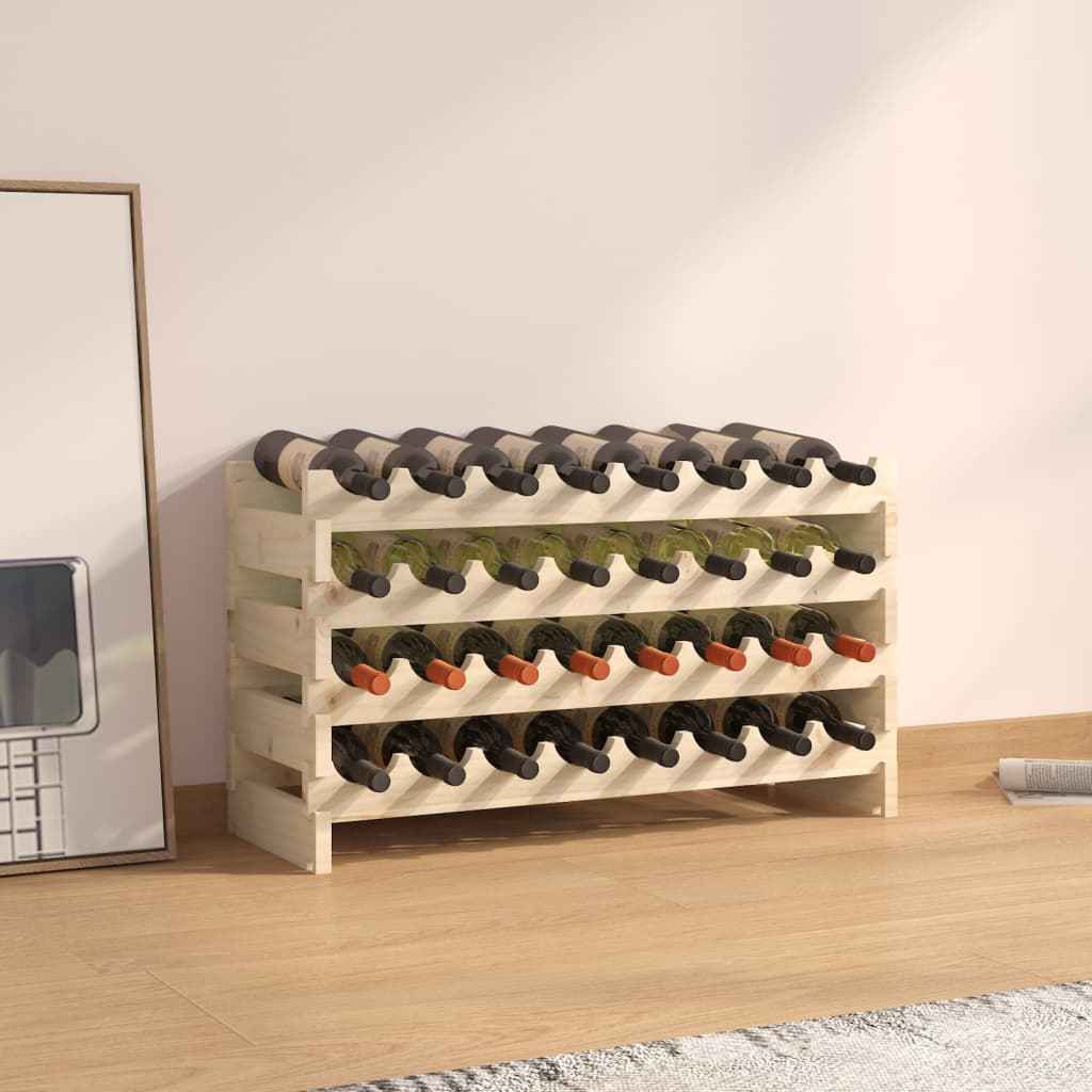 vidaXL Wijnrek 65x29x68 cm massief grenenhout bruin