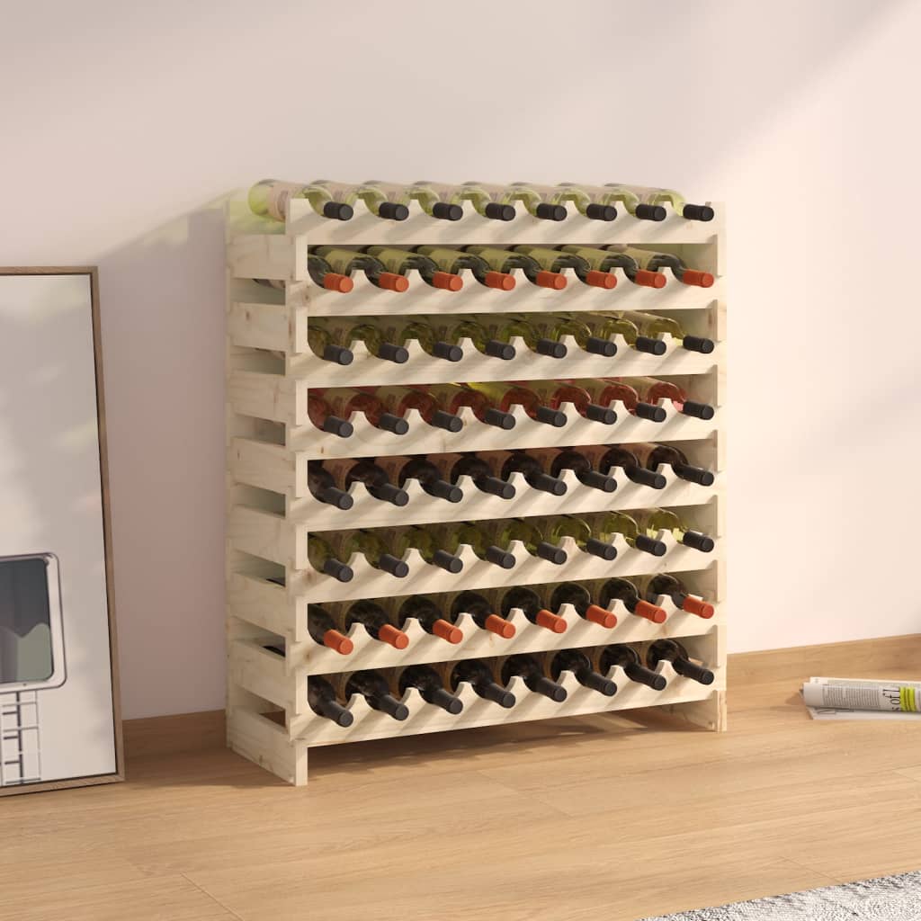 vidaXL Wijnrek 65x29x68 cm massief grenenhout bruin