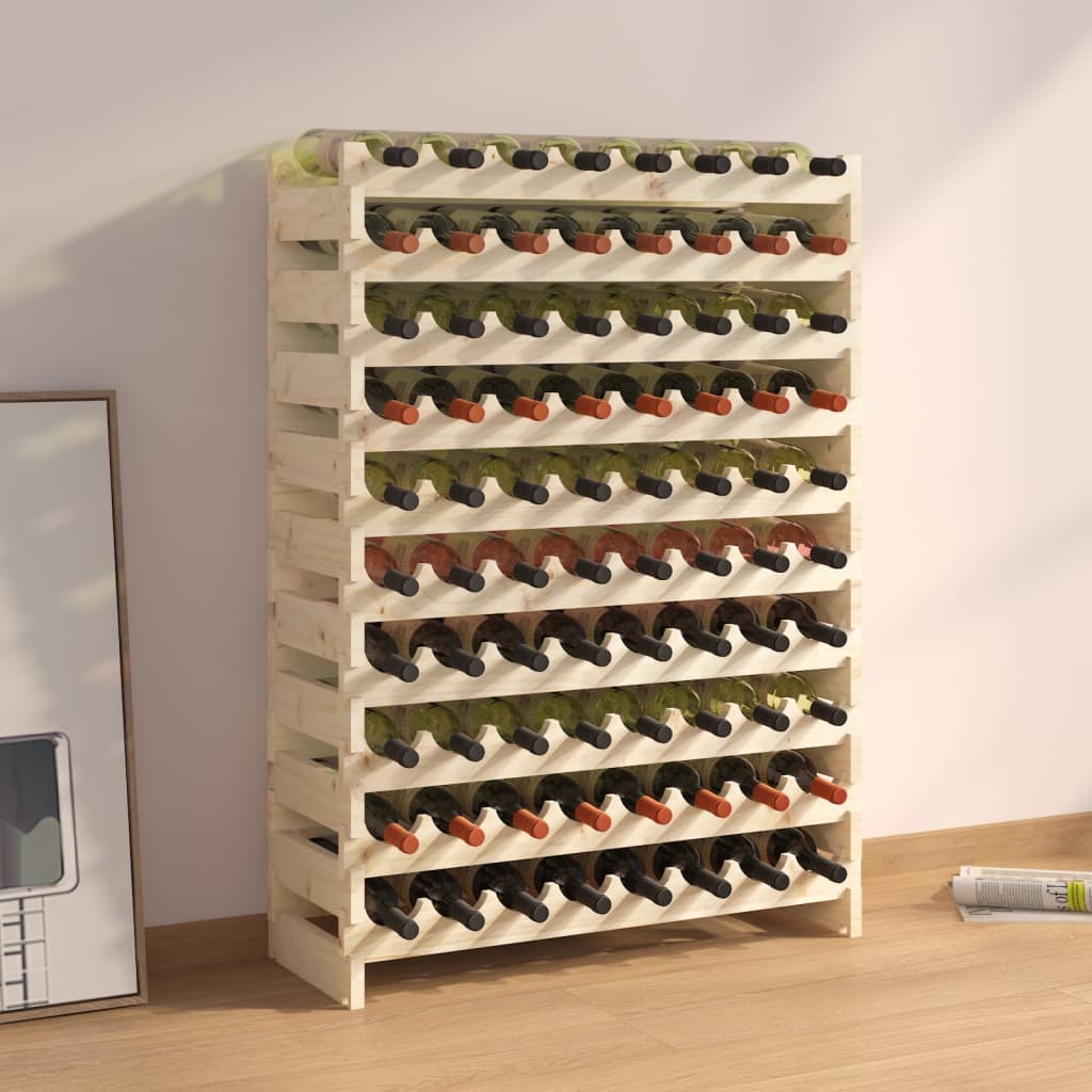vidaXL Wijnrek 65x29x68 cm massief grenenhout bruin