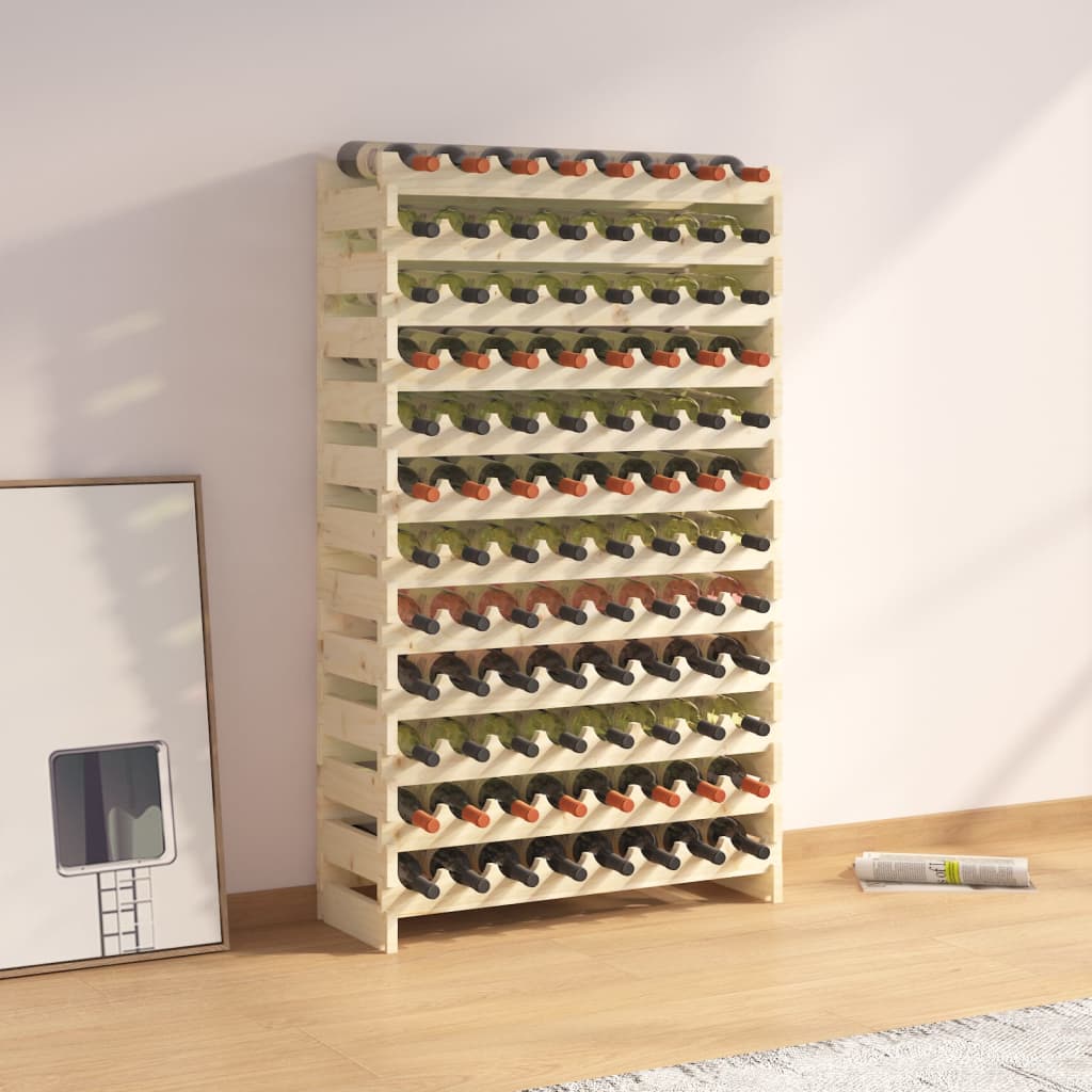 vidaXL Wijnrek 65x29x68 cm massief grenenhout bruin
