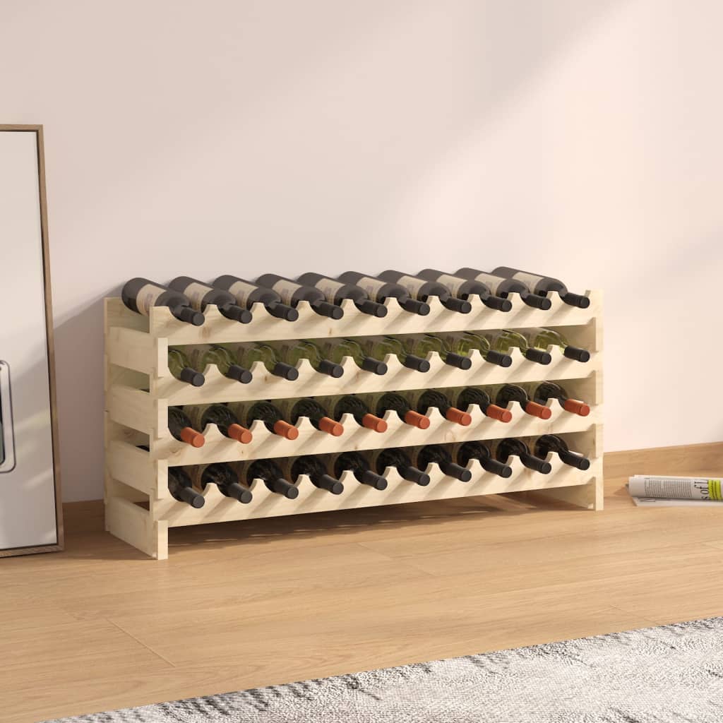 vidaXL Wijnrek 65x29x68 cm massief grenenhout bruin