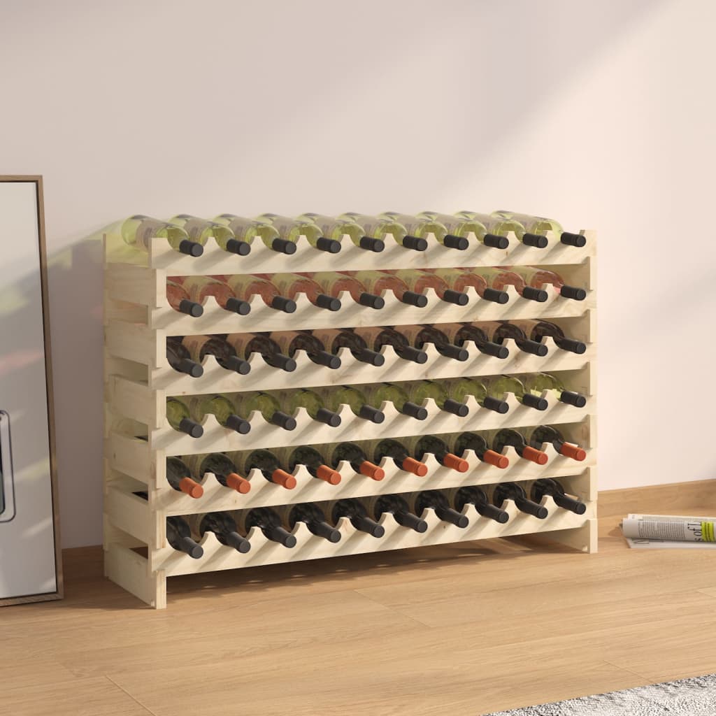 vidaXL Wijnrek 65x29x68 cm massief grenenhout bruin