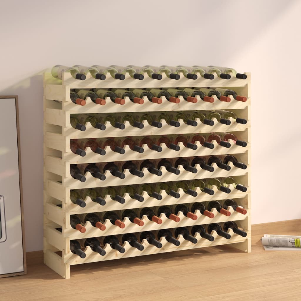 vidaXL Wijnrek 65x29x68 cm massief grenenhout bruin