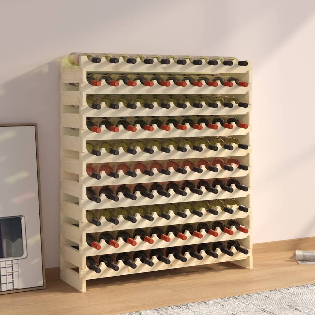 vidaXL Wijnrek 65x29x68 cm massief grenenhout bruin