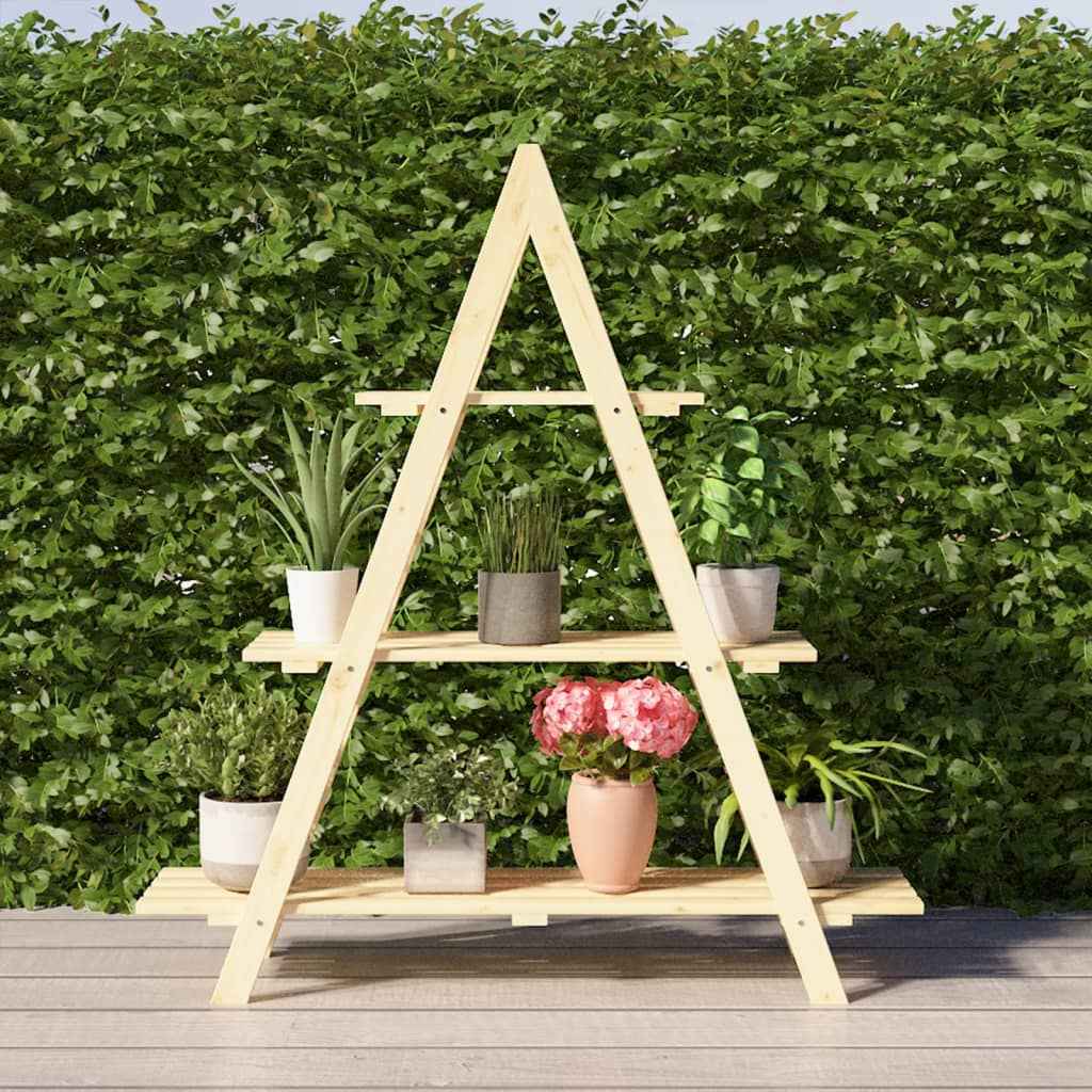 vidaXL Bloemenrek 101x23x110 cm massief grenenhout