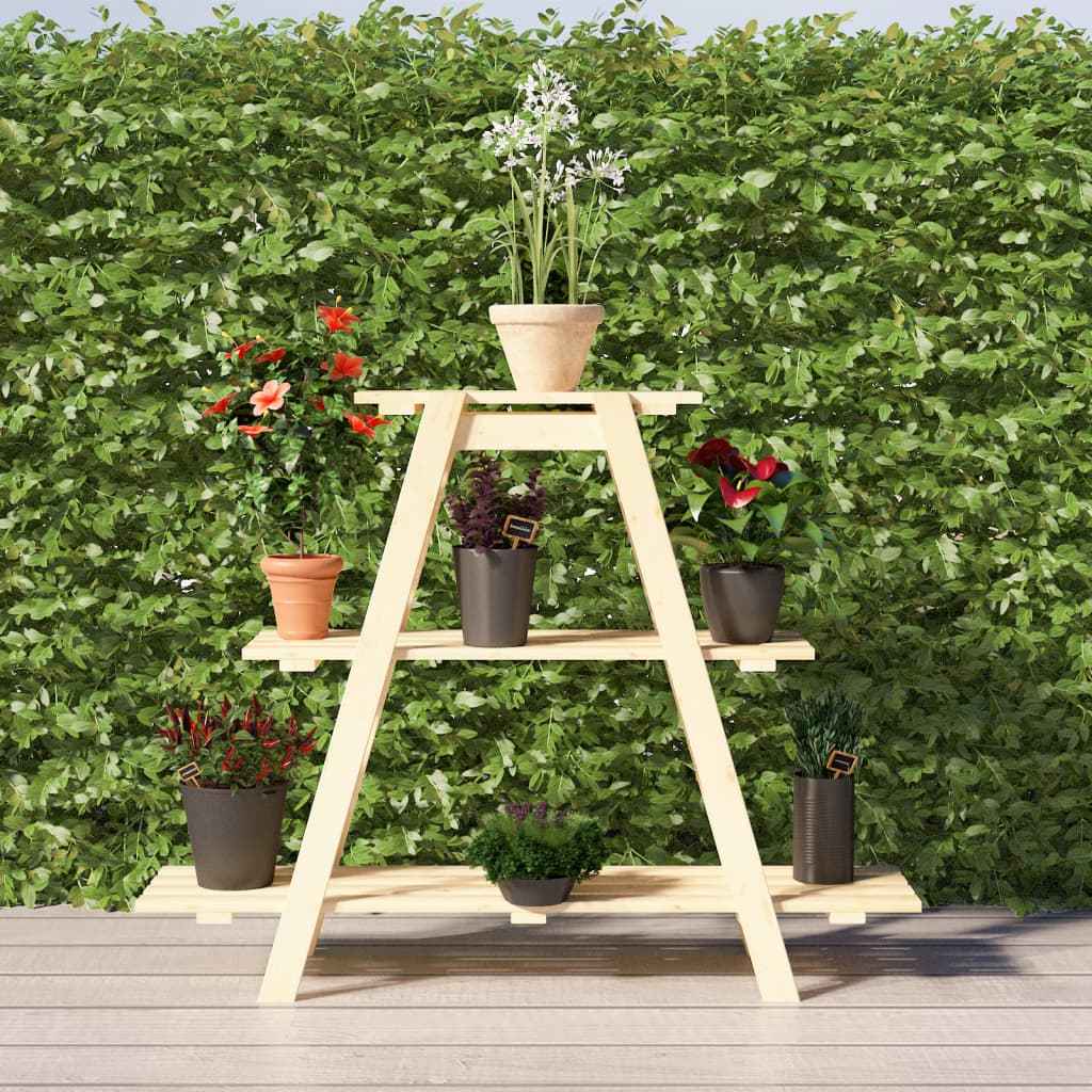 vidaXL Bloemenrek 101x23x110 cm massief grenenhout