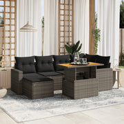vidaXL 11-delige Loungeset met kussens poly rattan zwart
