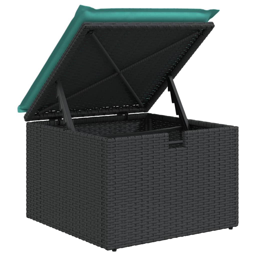 vidaXL 8-delige tuinbankset met kussens, zwart polyrotan