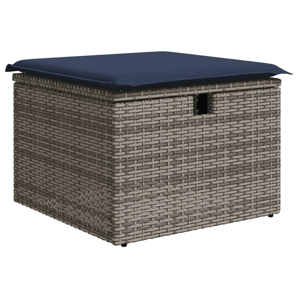 vidaXL 8-delige tuinbankset met kussens, zwart polyrotan