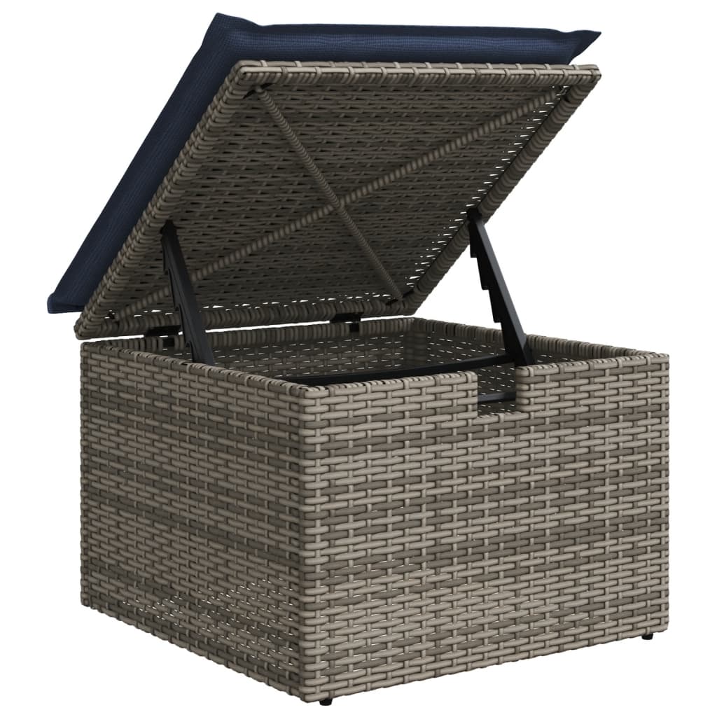 vidaXL 8-delige tuinbankset met kussens, zwart polyrotan