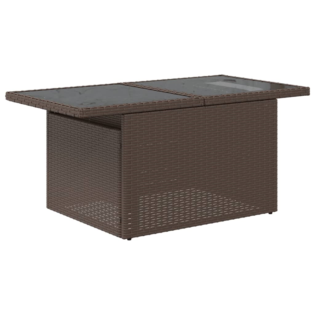 vidaXL 8-delige tuinbankset met kussens, zwart polyrotan