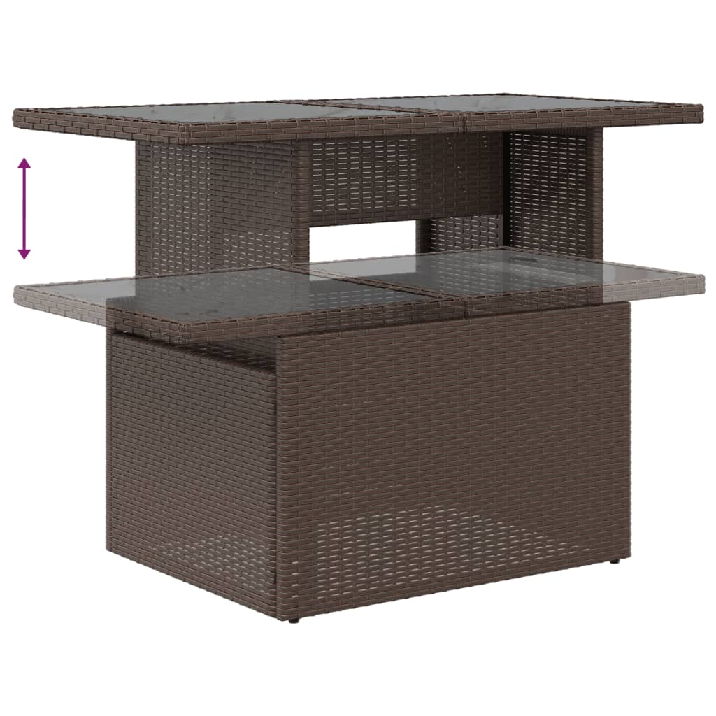 vidaXL 8-delige tuinbankset met kussens, zwart polyrotan