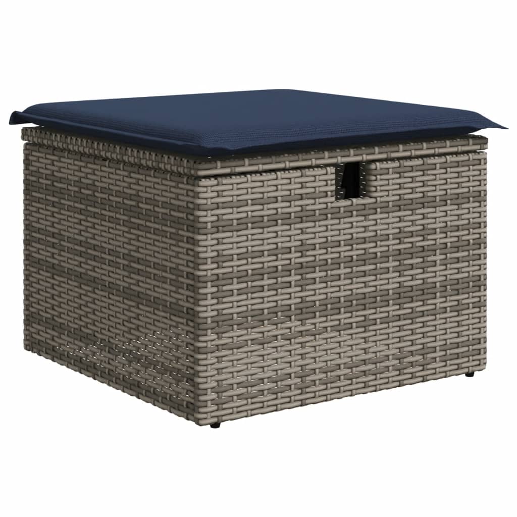 vidaXL 8-delige tuinbankset met kussens, zwart polyrotan