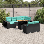 vidaXL 11-Piece Lounge Set with Cushions Poly Rattan Grey