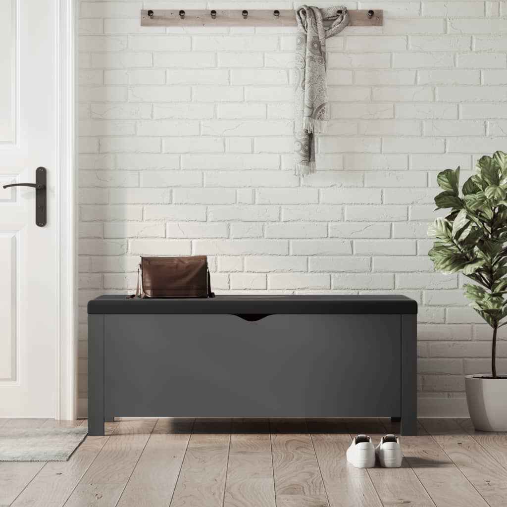 vidaXL Opbergdoos met kussen grijs 105x40x45 cm